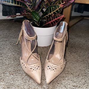 aldo antoinette tan pointed toe stencil stiletto